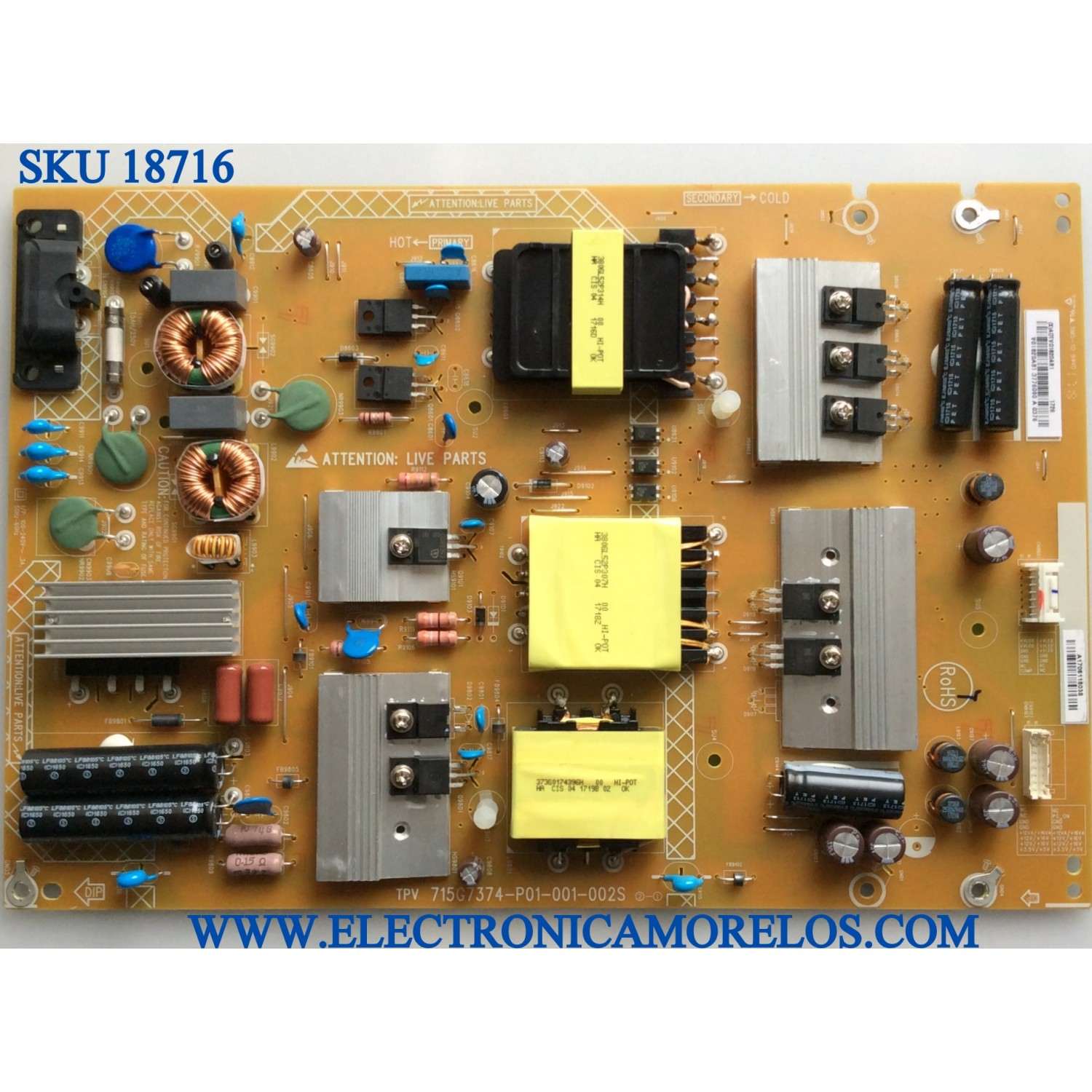 FUENTE DE PODER / VIZIO ADTVG1820AB1 / 715G7374-P01-001-002S / (X)ADTVG1820AB1 / VG1820AB1 / PANEL TPT500U1-QVN03.U / MODELOS M50-E1 / M50-E1 LTMWVYKT / M50-E1 LTYWVTKT / LTMWVYAT